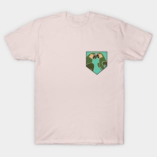 Parrots in a pocket teal T-Shirt